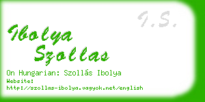 ibolya szollas business card